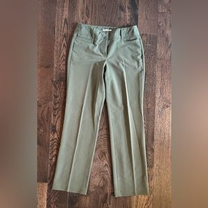 083: olive green dress, barn, size 4 pants